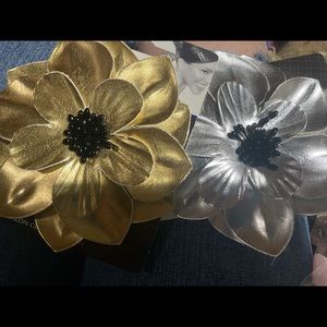 Two funky flower hair clips